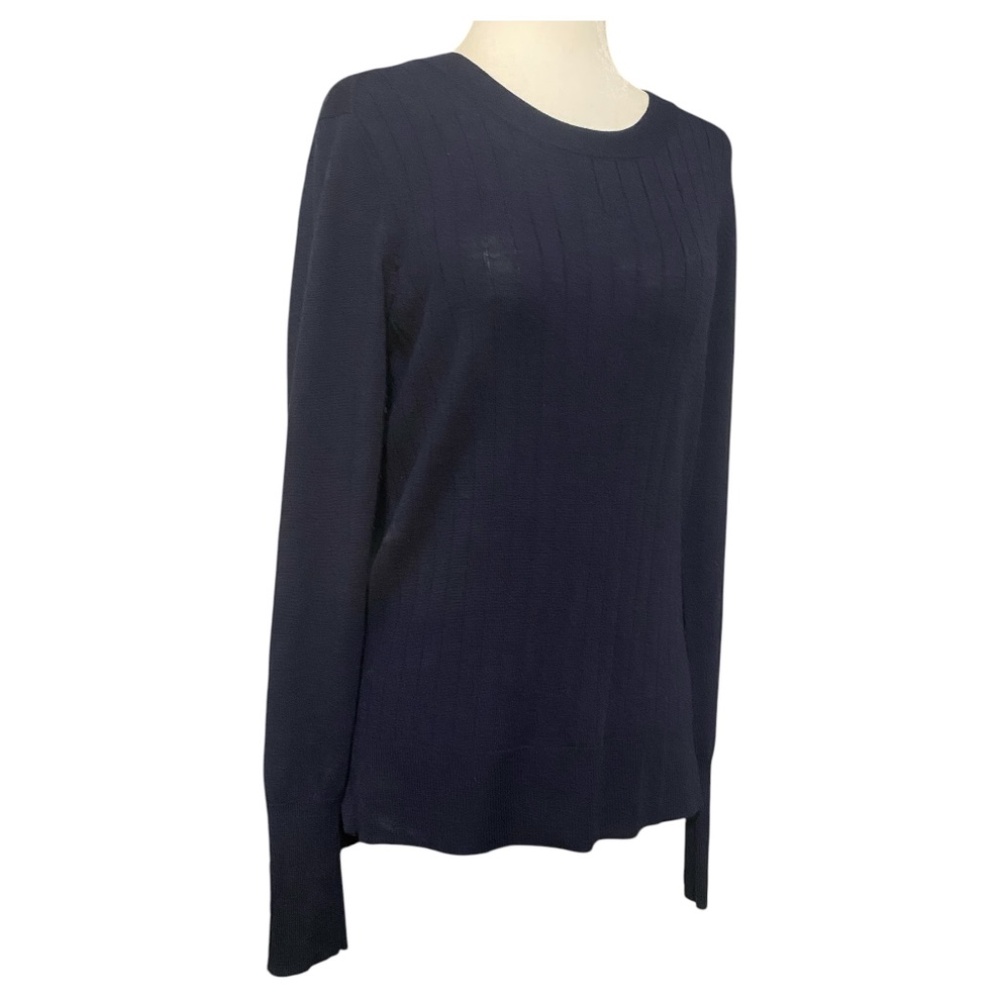 Tahari merino wool blend navy sweater. Sz L